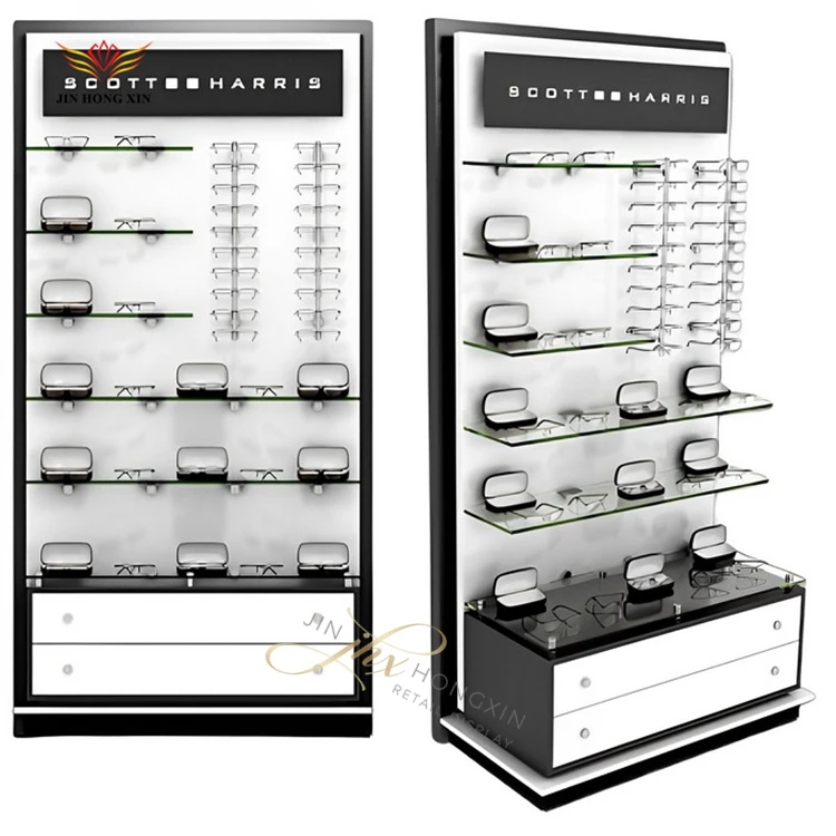 Lens Storage Sunglasses Cabinet Luxury Eyewear Display Cabinets for Optical Store Layout with Lights