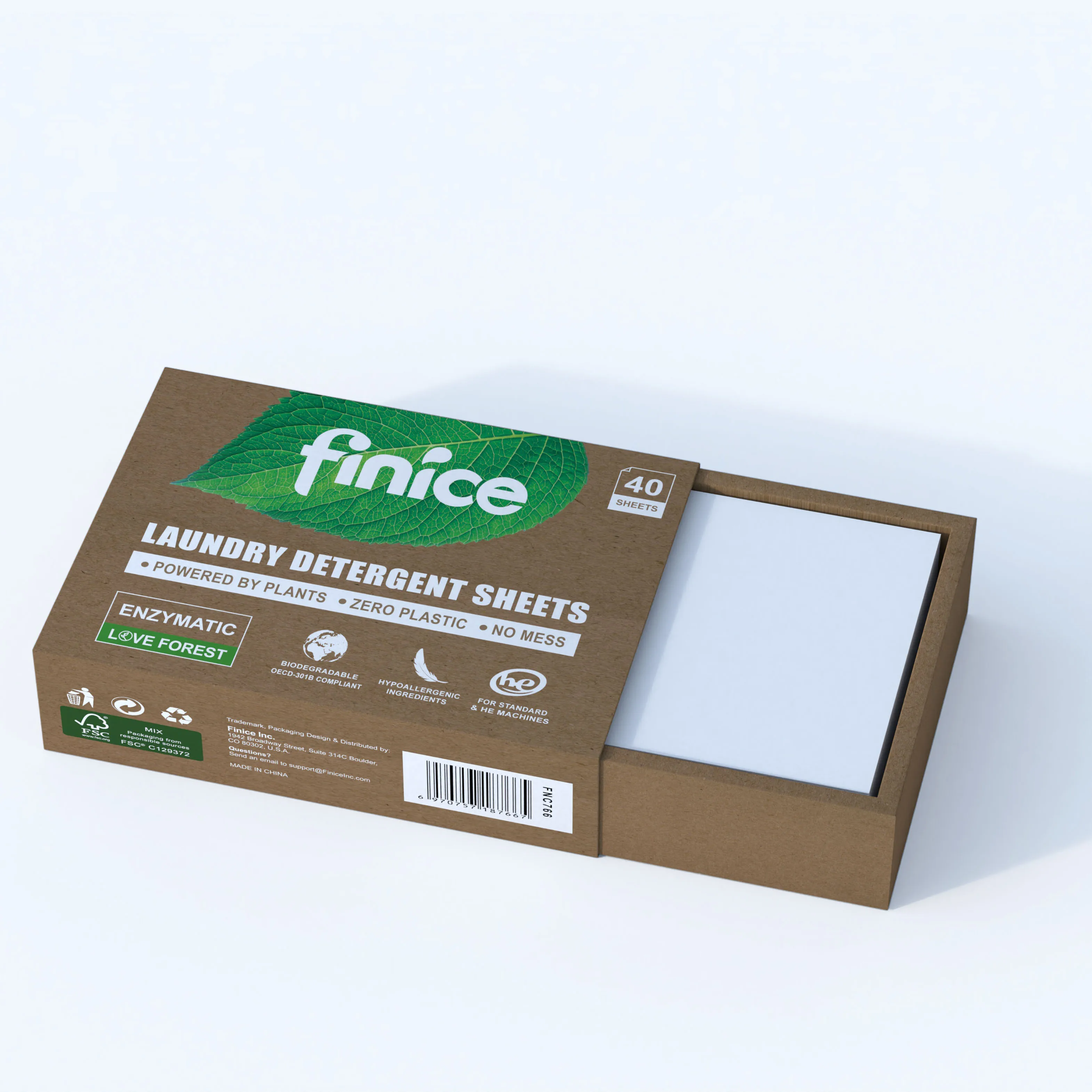 finice New trending plant extract based biodegradable eco-strips laundry detergent sheets