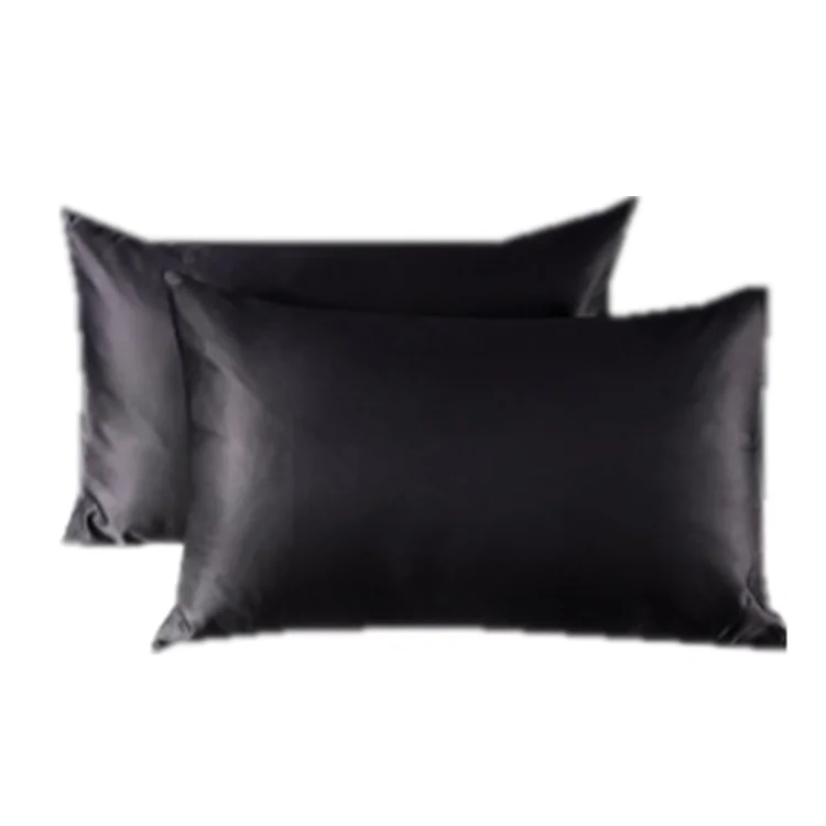 Wholesale Custom Satin Silk Pillowcase for Hair and Skin 100% Polyester Black Silk Satin Pillow Case