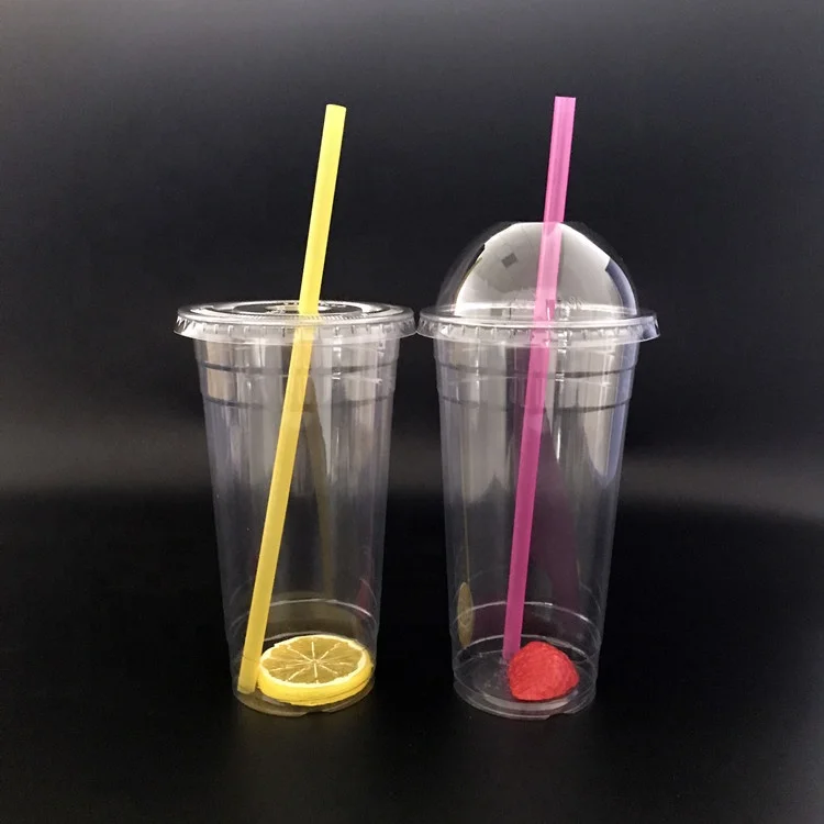 disposable 24oz RPET plastics cold beverage smoothie cups