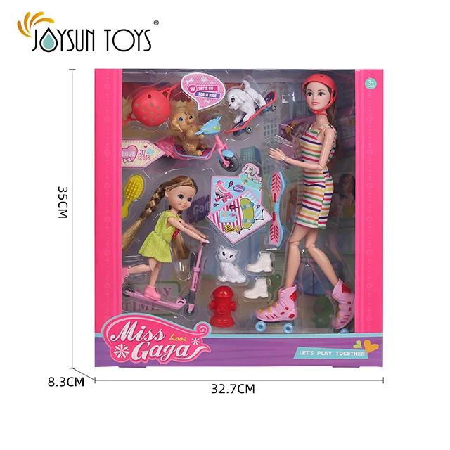 11.5 Inch joint movable doll with cart cat and dog accessories Fashionista Toys Action Figure Toy brinquedos