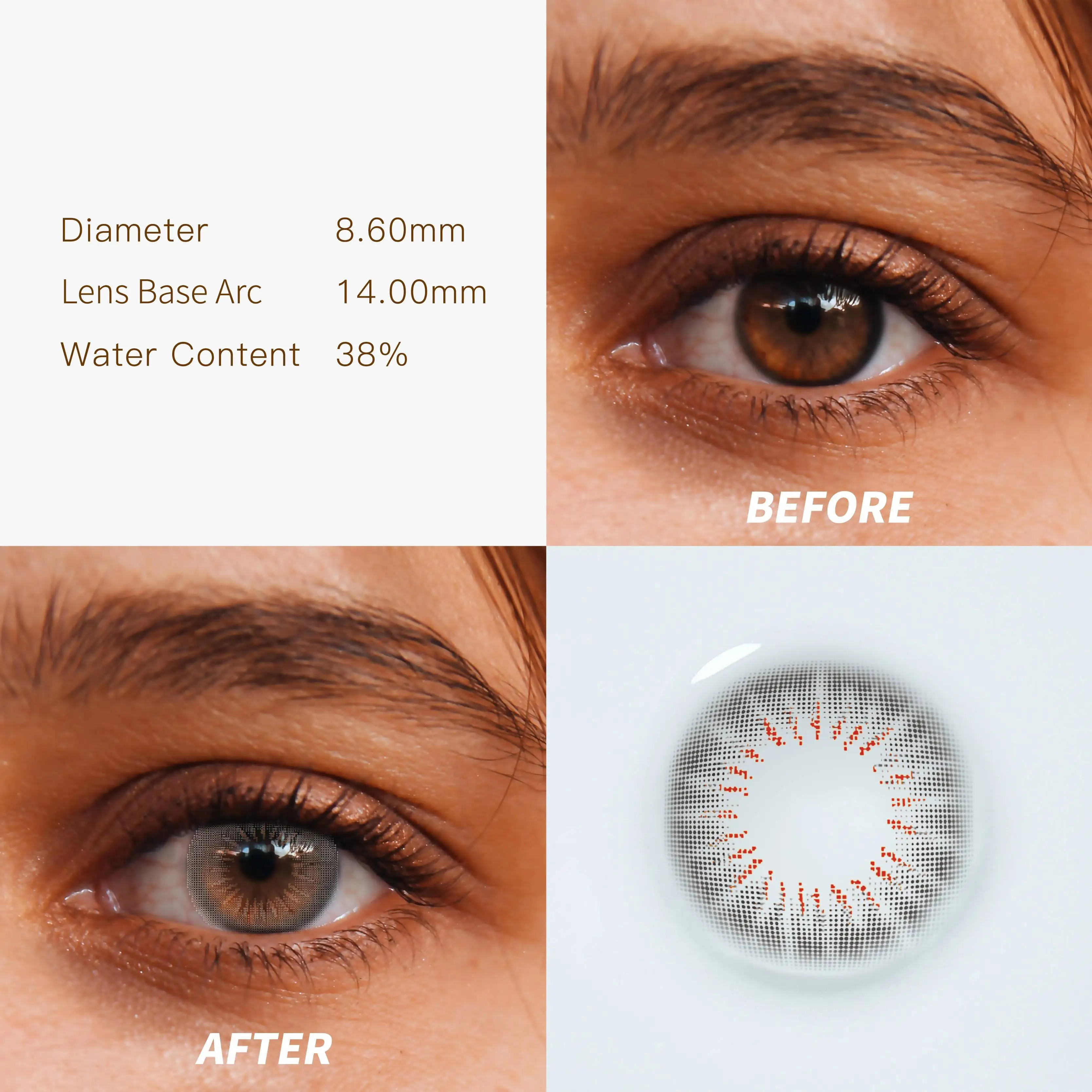 HD Korea Yearly Disposable Beauty Eye Black Contact Lenses Natural Color Wholesale Cosmetic Eye Lenses Color Contact Lens