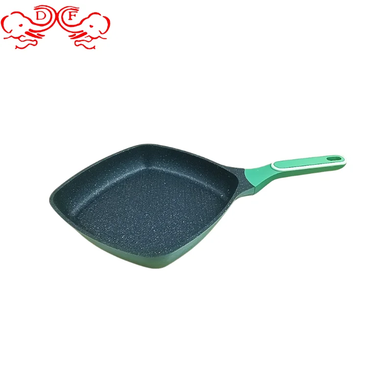 DF trading house non-stick aluminum alloy square fry pan 3pcs cooking pan omlettte steak fry pan flat bottom