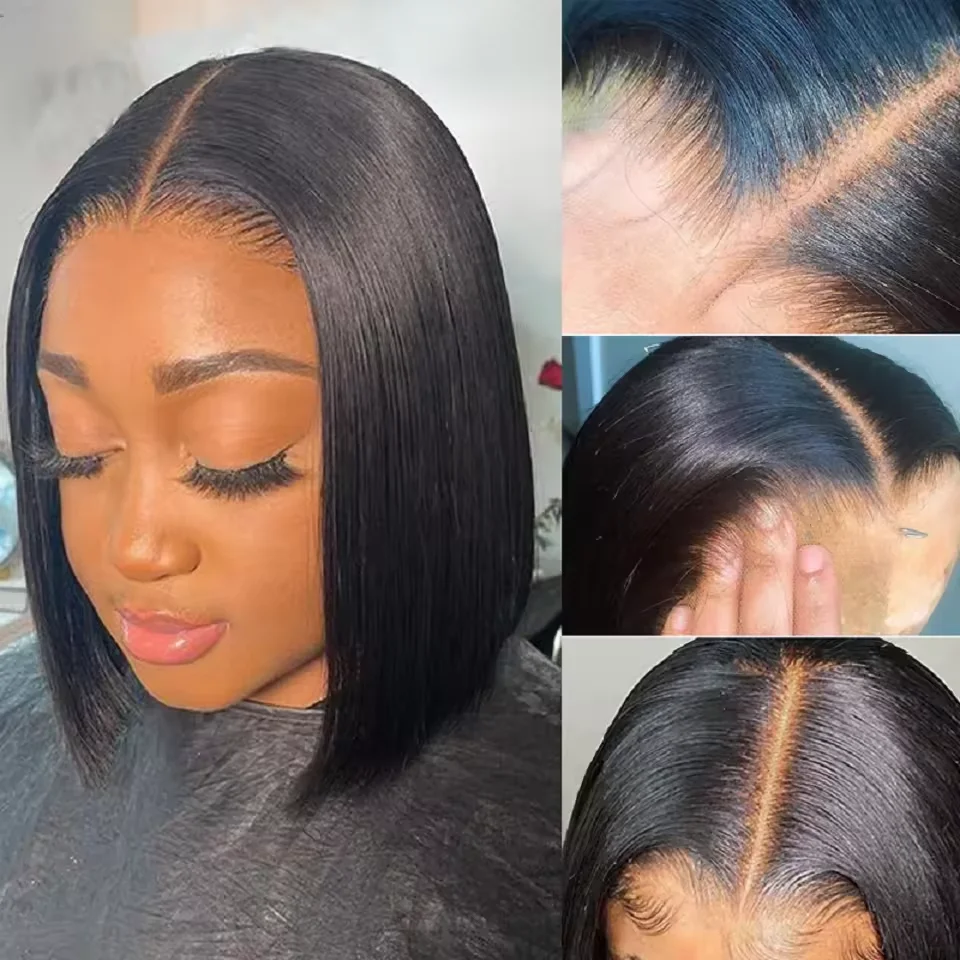 Wholesale Peruvian Short Bob Wigs Human Hair Lace Front Wigs For Black Women Straight Hd Lace Frontal Wigs Human Hair