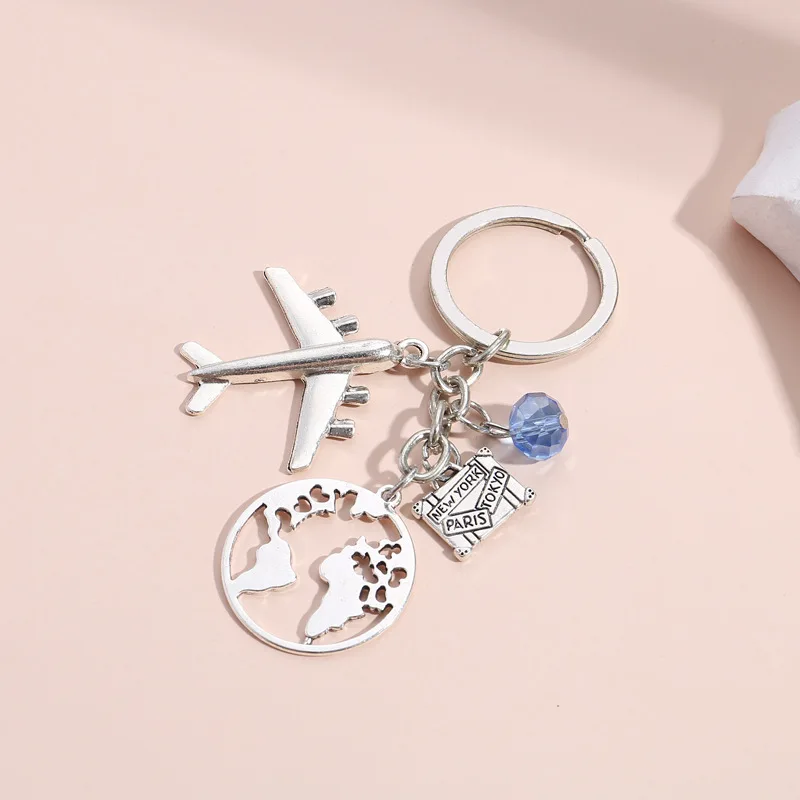 hot selling metal airplane key ring accessories no matter where airline traveling keychain