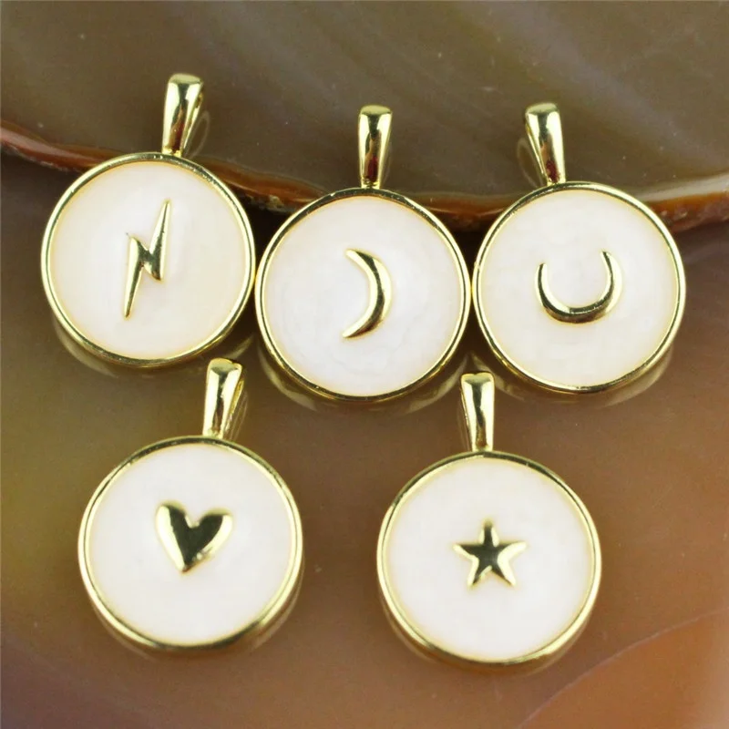 CH-HDP0701 Lovely moon/star/lightning/heart pendant!!!Colorful plated enamel charm, jewelry making component wholesale