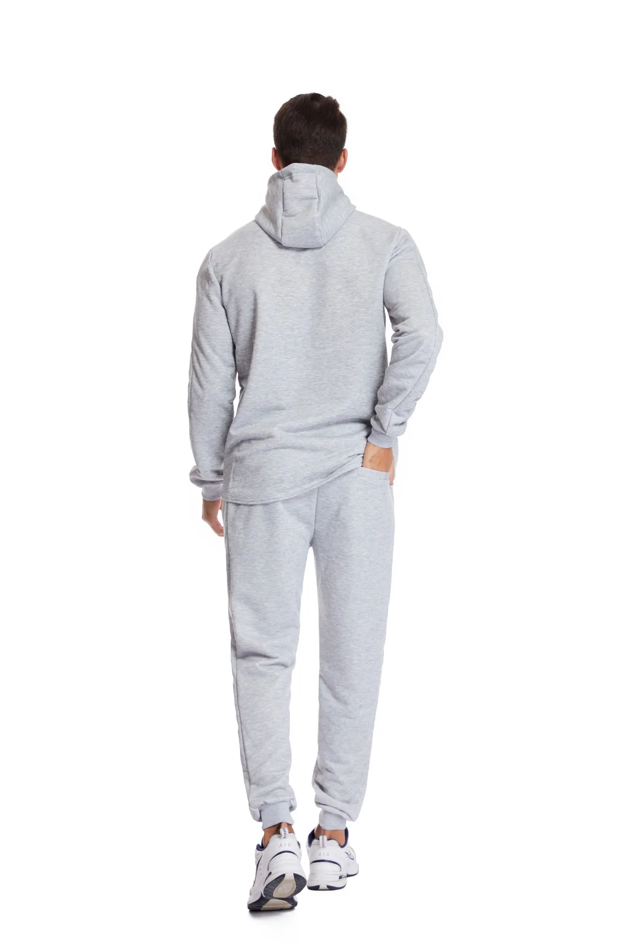 Custom Half Zipper Pullover Hoodie Sweatshirt Tapered Sweat Jogger Pants Set Polyester Solid Tracksuit training jogging wear