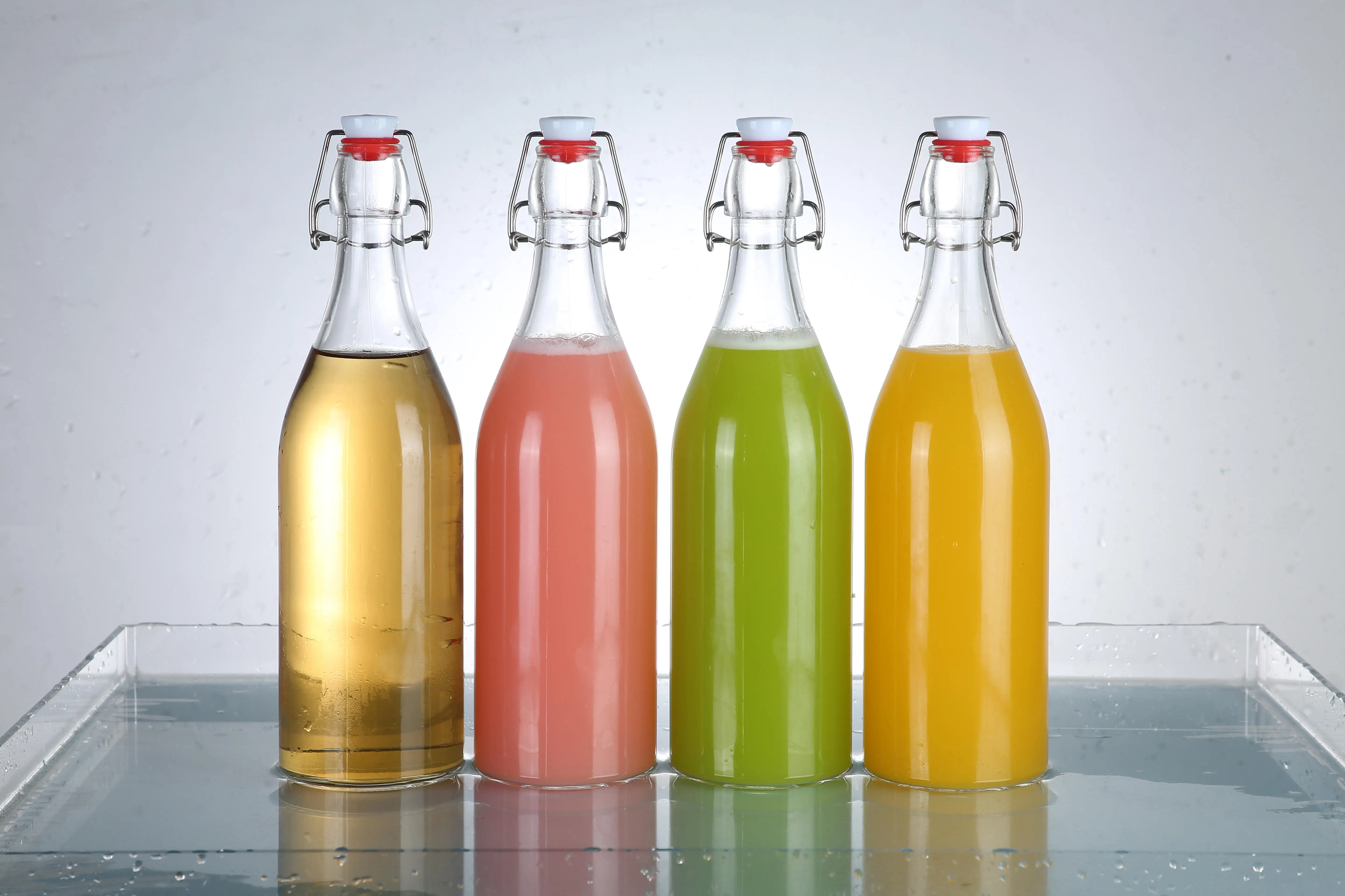 Flip Top Glass Bottle 1 Liter / 33 Fl. Oz Swing Top Brewing Bottle With Stopper For Beverages Vinegar Kombucha Beer Water Soda