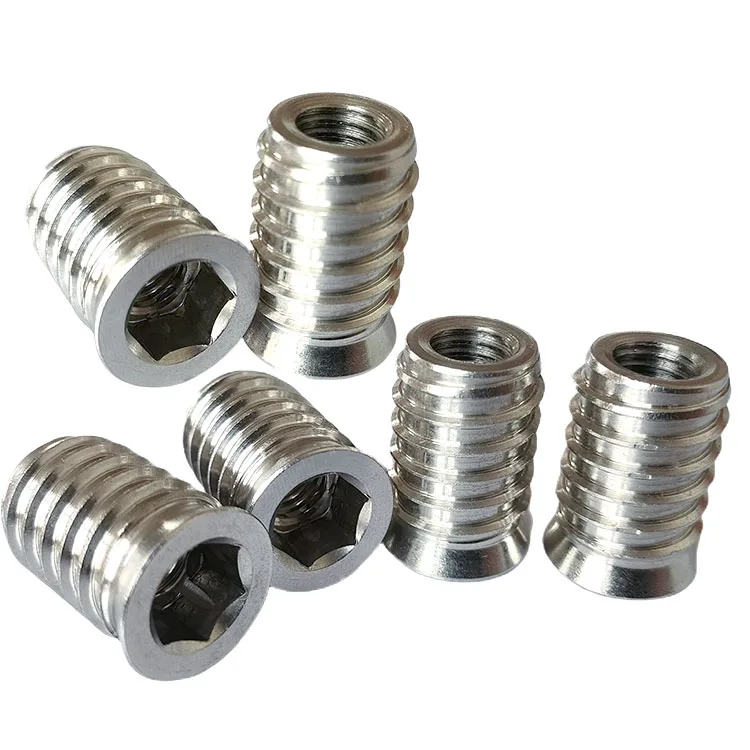303 Stainless Steel Thread Insert M4 M5 M6 M8 Hex Socket Wood Insert Nut