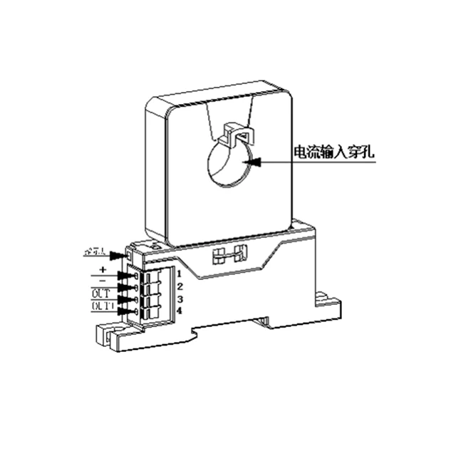 Acrel current transducer with RS485 communication compatible with arduino input AC0~100 output DC 4~20mA BA20(II)-AI/I-C
