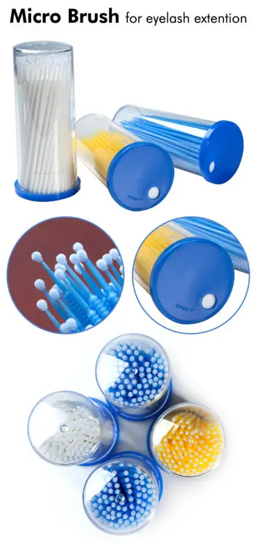 Micro Brush for Eyelash Extension Micro Swab Cotton Swab Blue Color Large Size Disposable Applicator