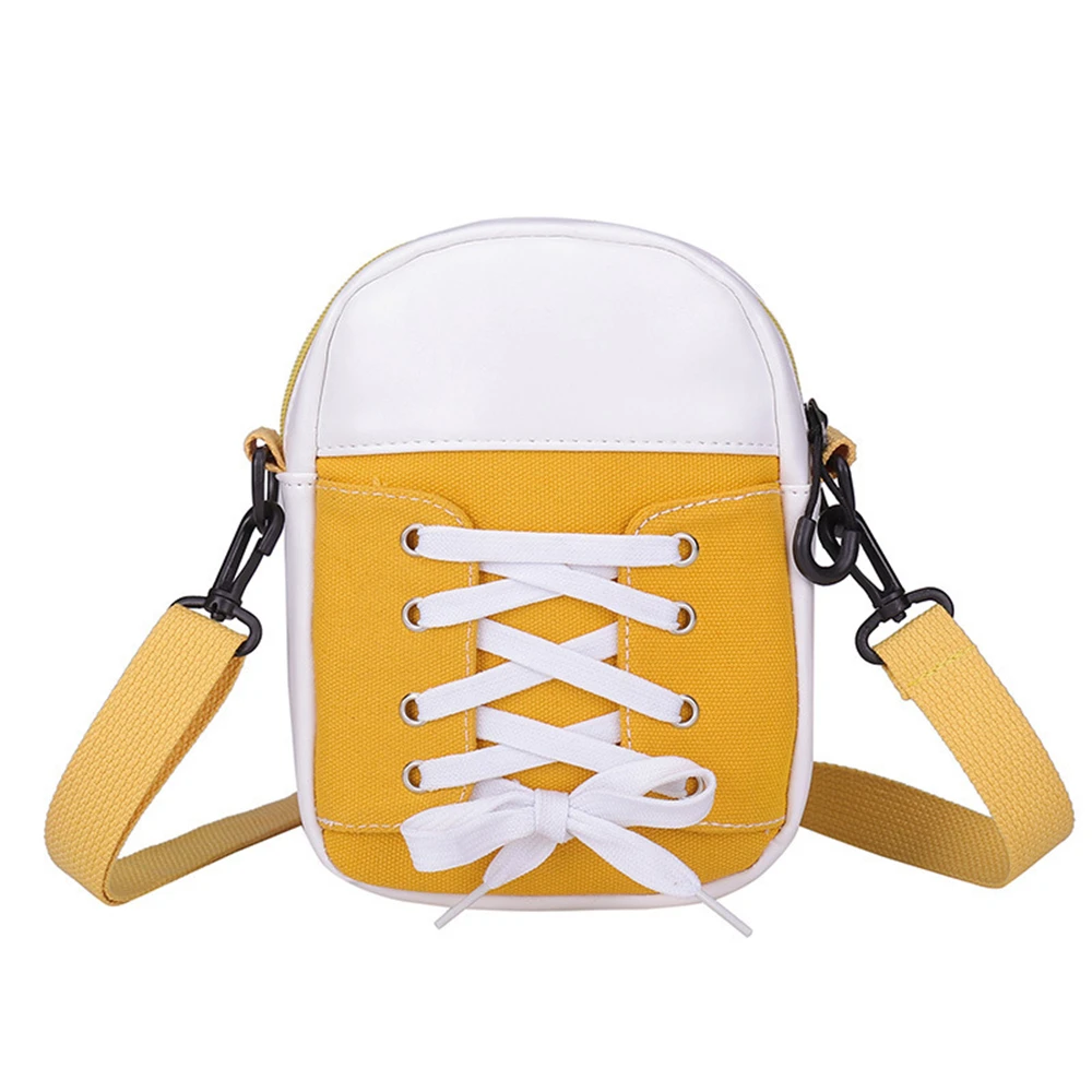 Canvas Fashion Multi Colors Shoes Bags Children Single Shoulder Messenger Purse Shoulder Zipper Bag  For Kids