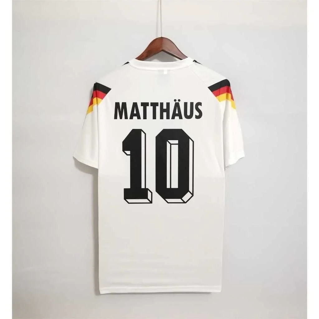 1990 немецкий Ретро Джерси домашний номер 10 matthaeus № 18 Klinsmann классический ретро футбол с короткими рукавами