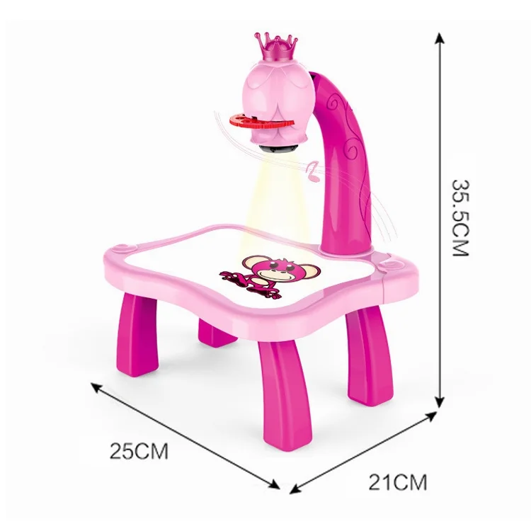 Child projector drawing board  with music learning projection painting table for kids