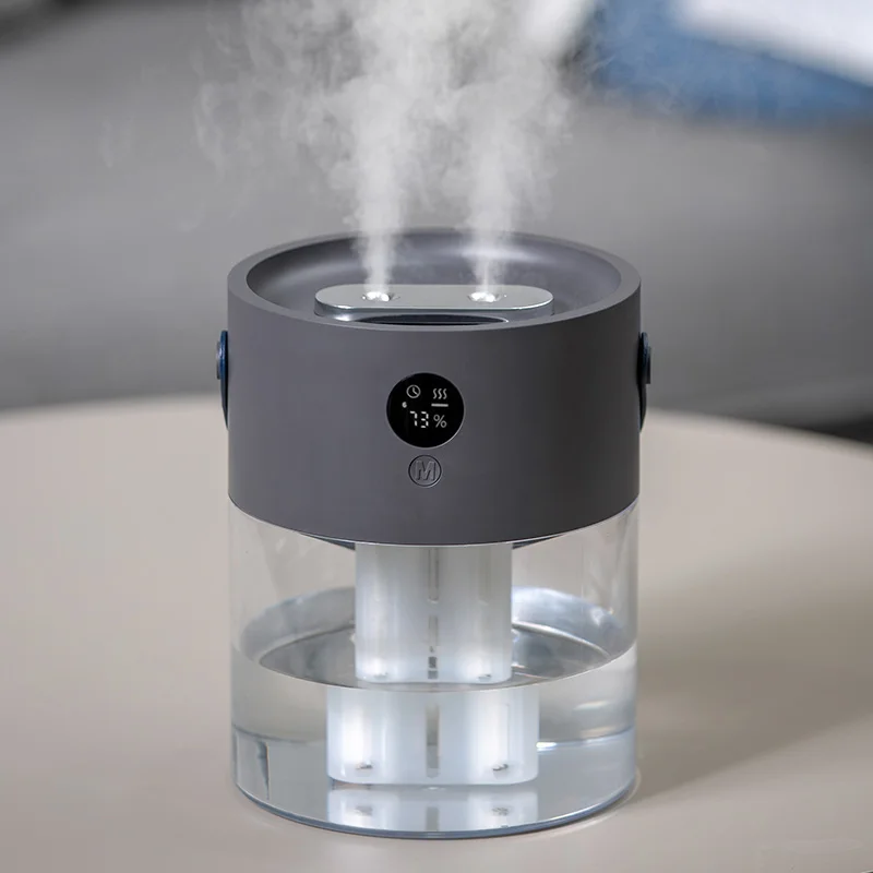 2020 amazon portable smart h2o ultrasonic dual mist rechargeable humidifier with led screen