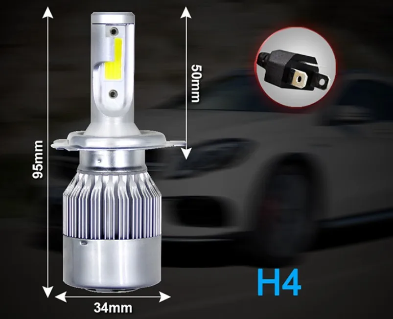 Highlight Led Car Headlight Model H1 H3 H4 H7 Car Headlight Cob Lamp Beads Car Led Headlight
