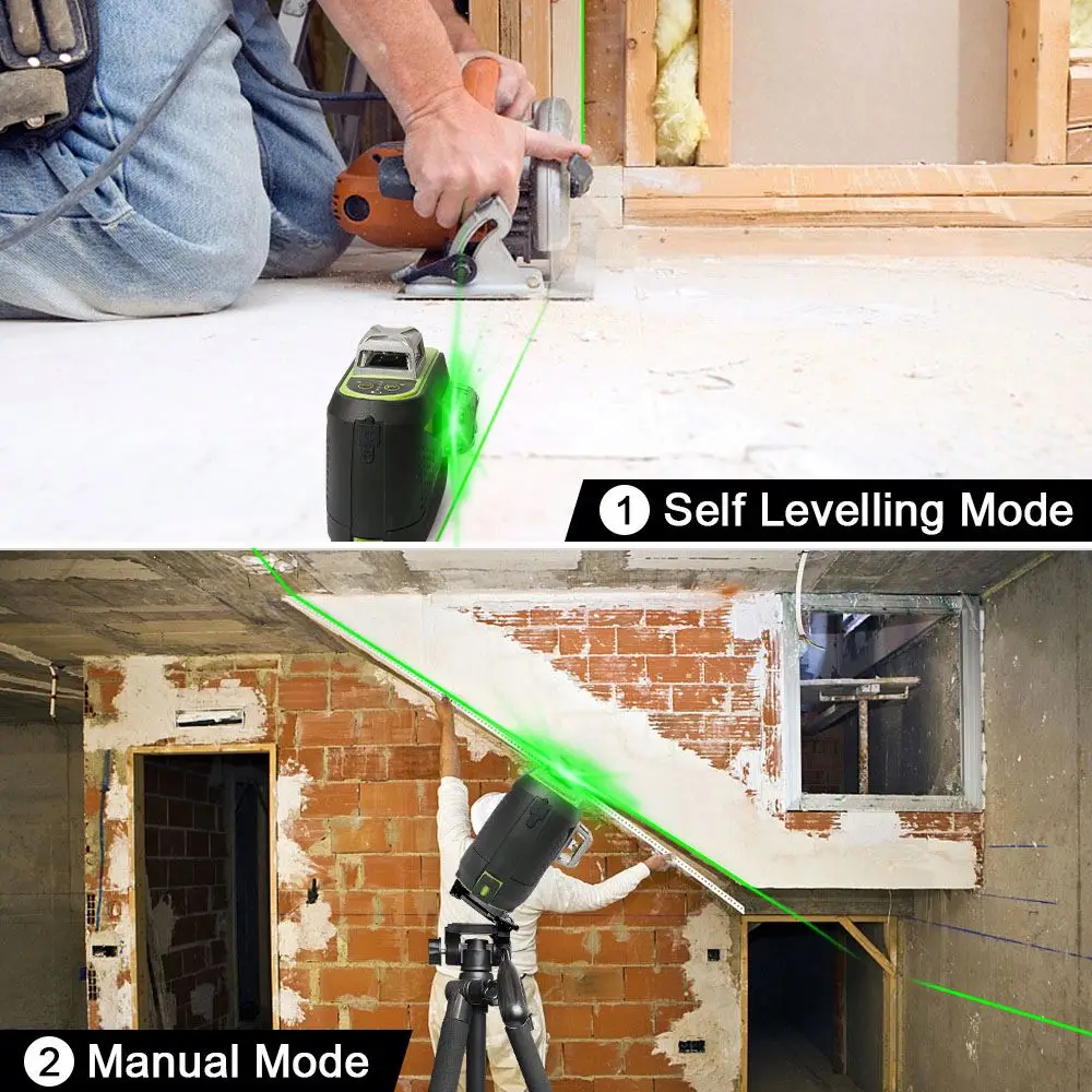 Huepar 603CG Bt 3d 12 Cross Line Laser Nivel Self Leveling With Long Battery Life