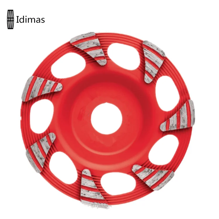 Idimas Very Aggressive Fan Segments Diamond Grinding Cup Wheels for Concrete Terrazzo Granite