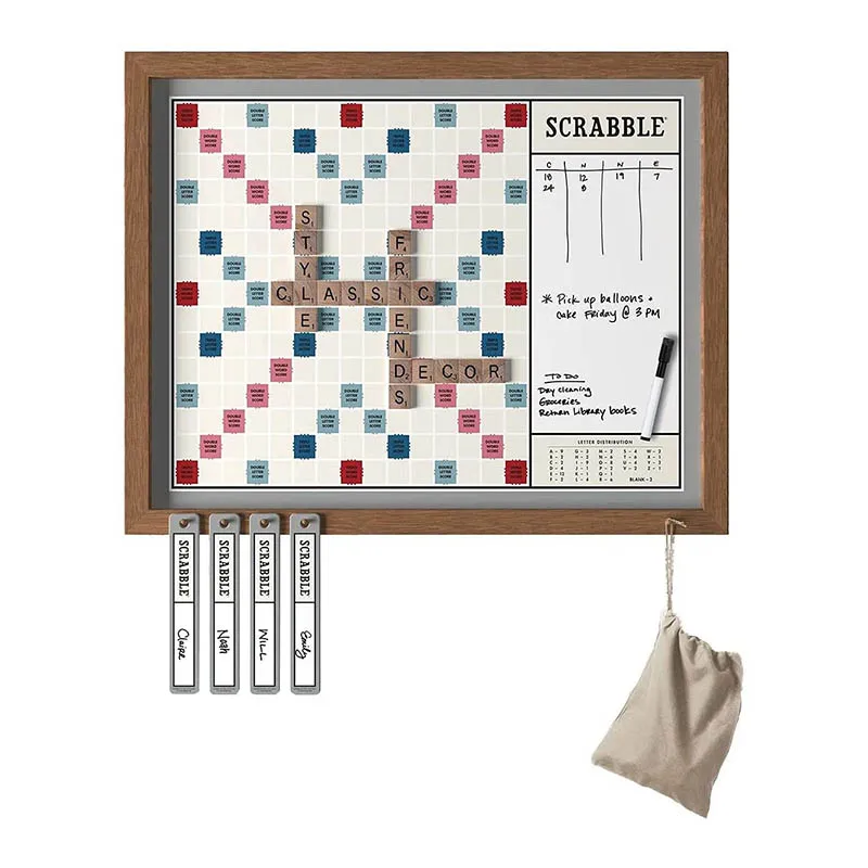 Wood Scrabble Board Game Tiles for Family Friends Party Playing Games