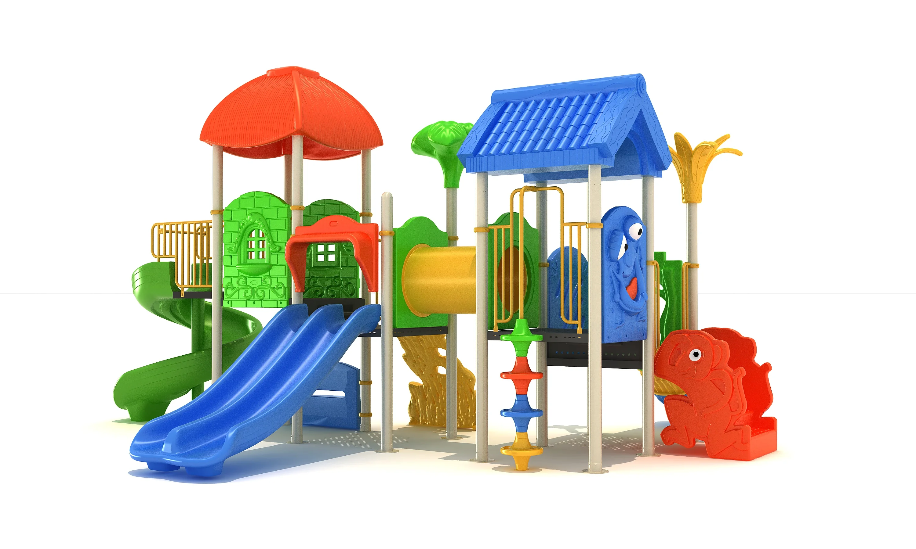 High Quality Amusement Park Toys Children Plastic Slide Outdoor Playground