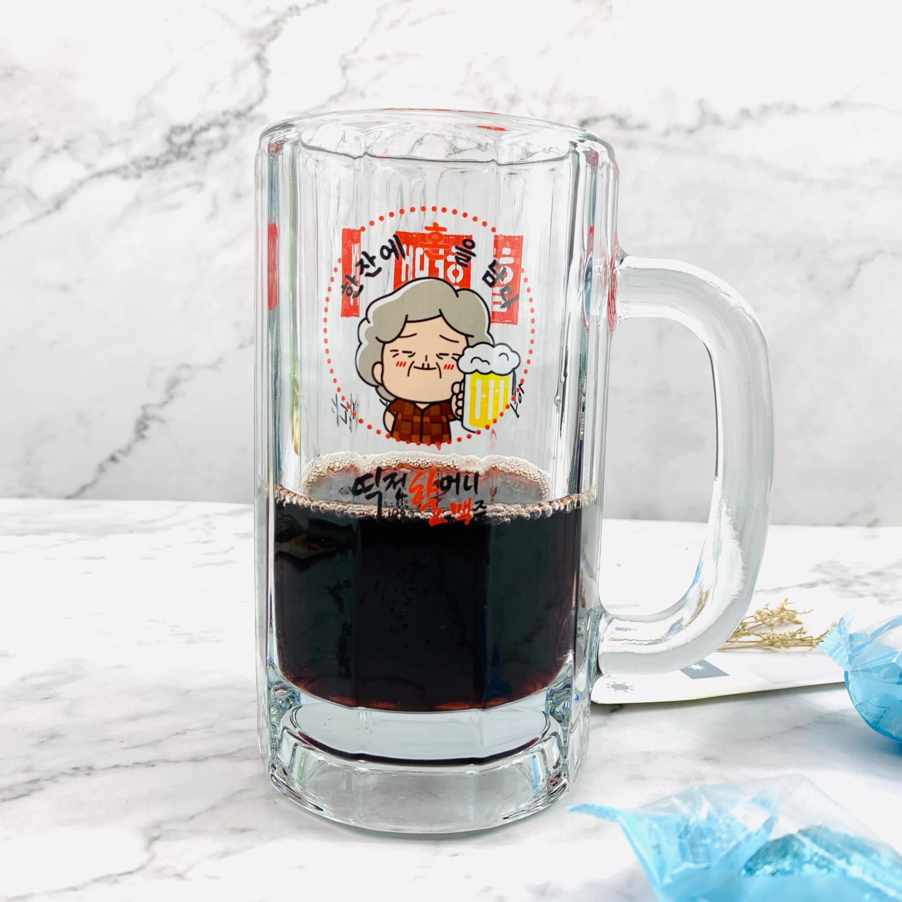 transparent DIY Printing Big Glass Beer Mug Sublimation Beer Mugs With Handles