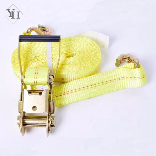 
hot selling GS EN12195-2 heavy duty cargo lashing belt 50mm 5000kg 6m 8m 9m 10m ratchet tie down straps with j hook 