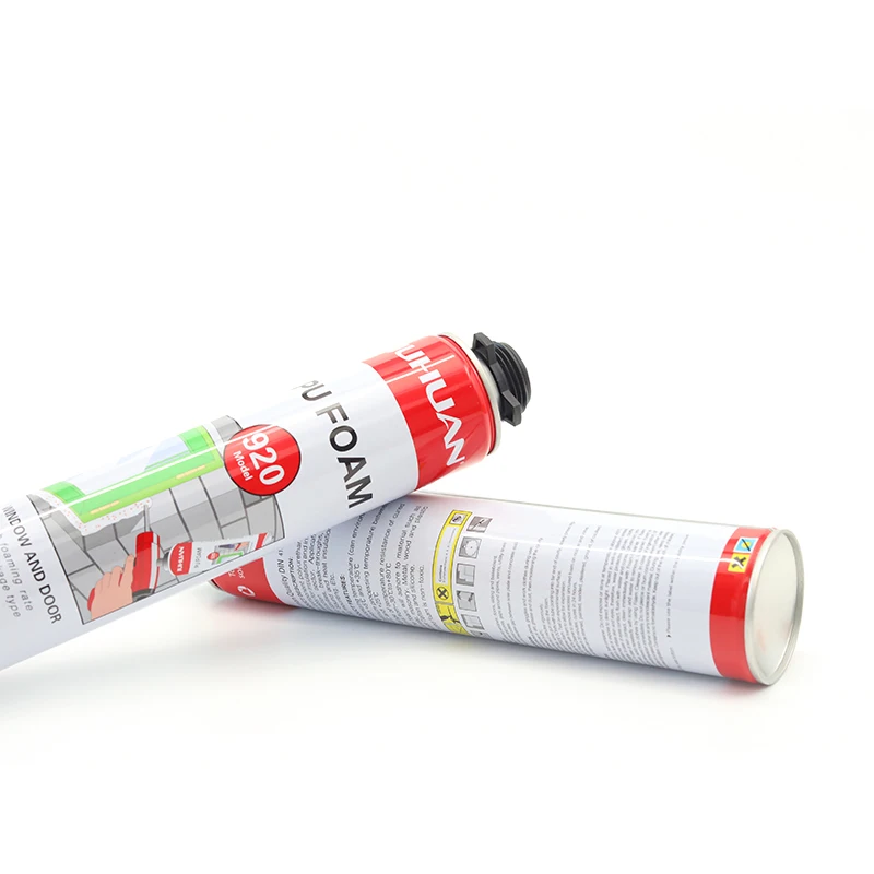 Extruded Spray  Filler Bricks Adhesive Foam Spray Black Polyurethane Foam 300Ml Pu Foam