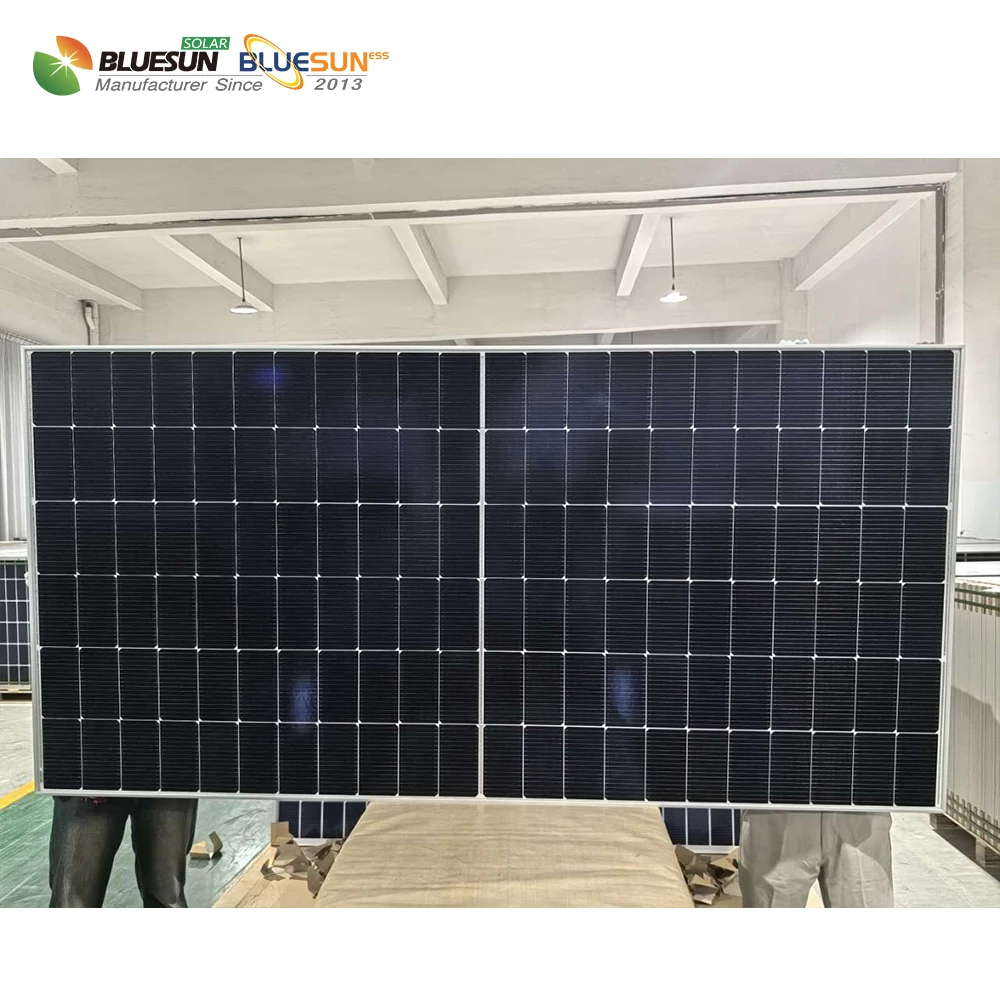 Bluesun hot sale 610w solar panel double black half cell topcorn solar panel  high efficiency