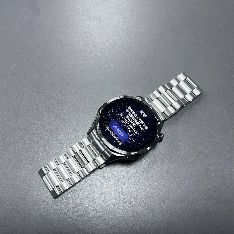 42mm 46mm Stainless Steel Three-Link Watch Band for Huawei Watch GT5 Pro Watch Strap