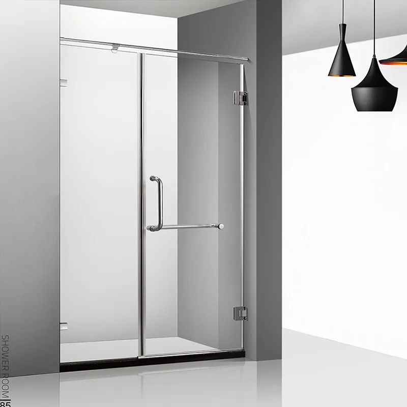 Modern design square corner shower cabins frameless hinge bathroom acrylic shower door