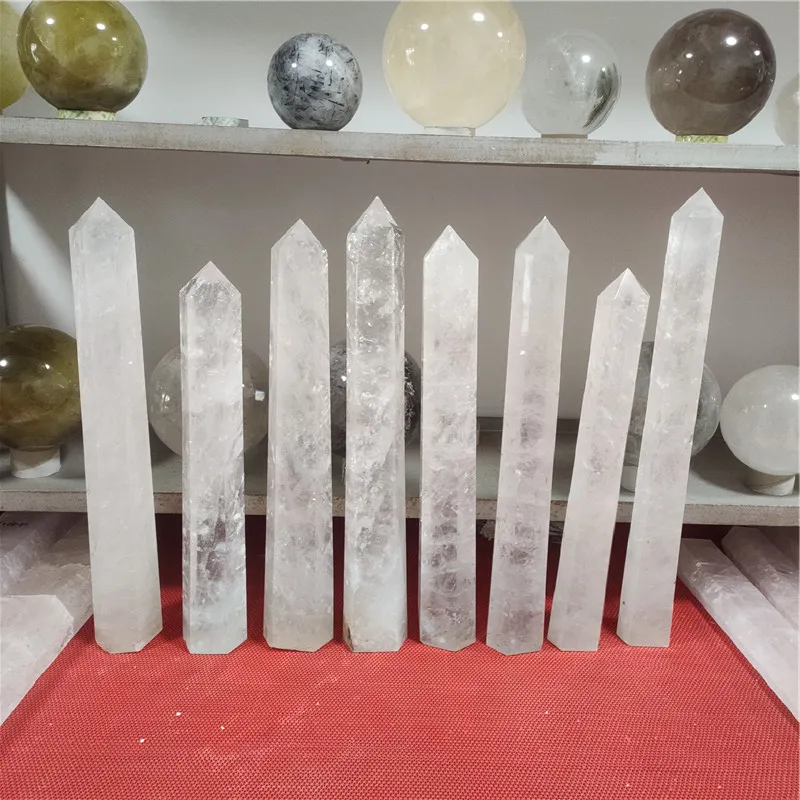 Natural thin long rock clear crystal healthy point