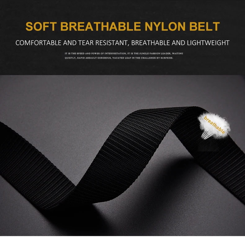 Hot Sale Eco-friendly Alloy Buckle Belt Outdoor Waist Belt For Men Nylon Fabric Webbing Belt