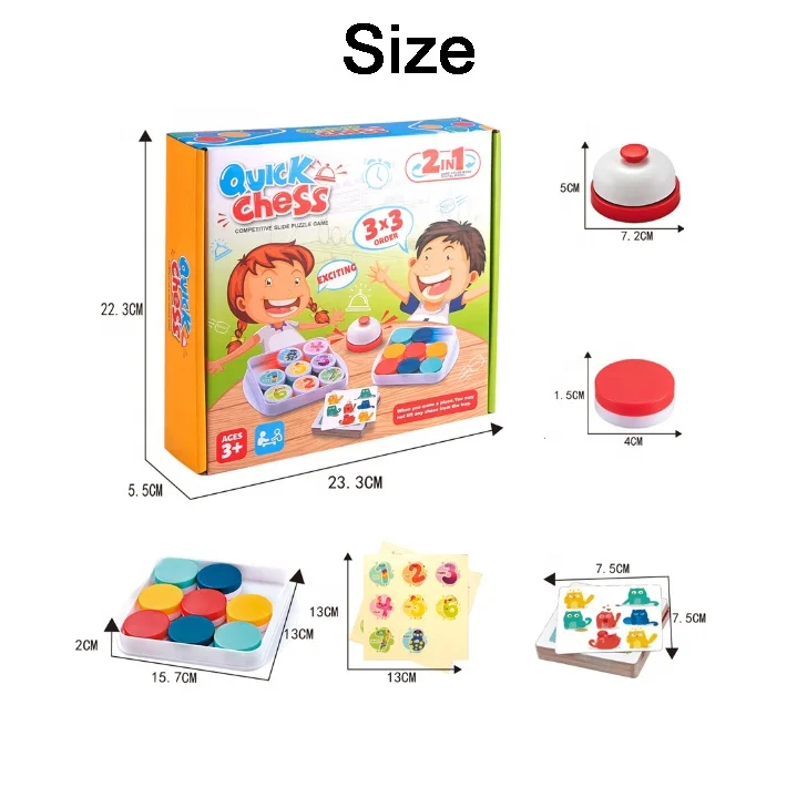 2 in 1 matching competitive quick chess interactive toy board game color recognition digital puzzle matching game toy for kids