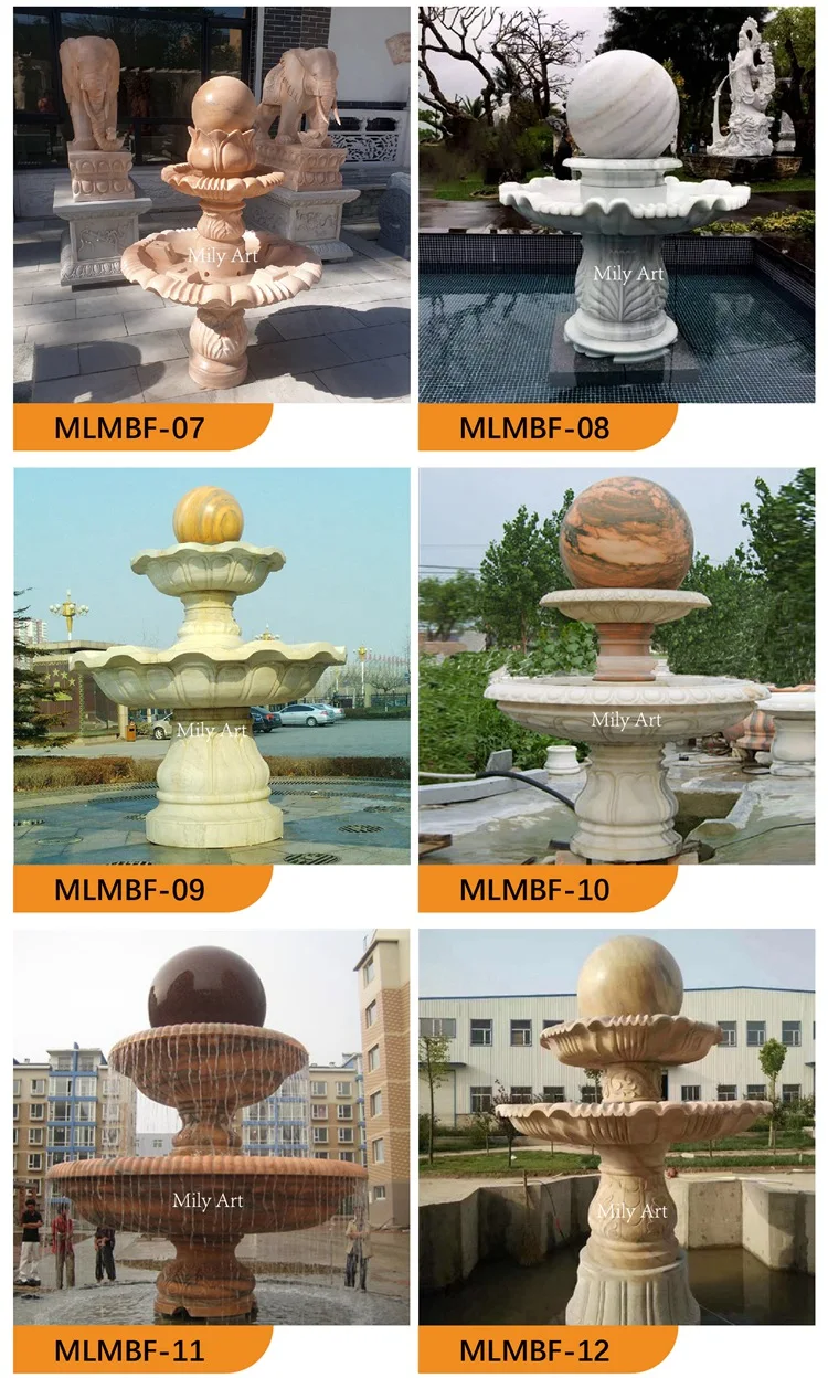 Ball Sculpture Marble Water Fountain