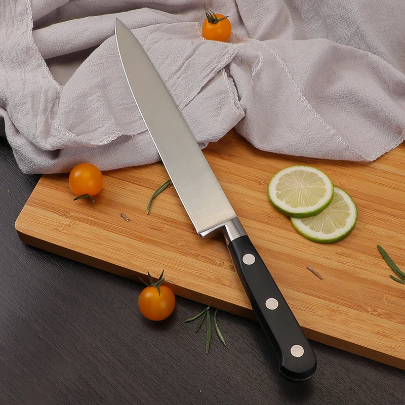 8 Inch Professional Meat Carvingslicing Knife Stainless Steel High Carbon Forged Kitchen Knives With POM Handle