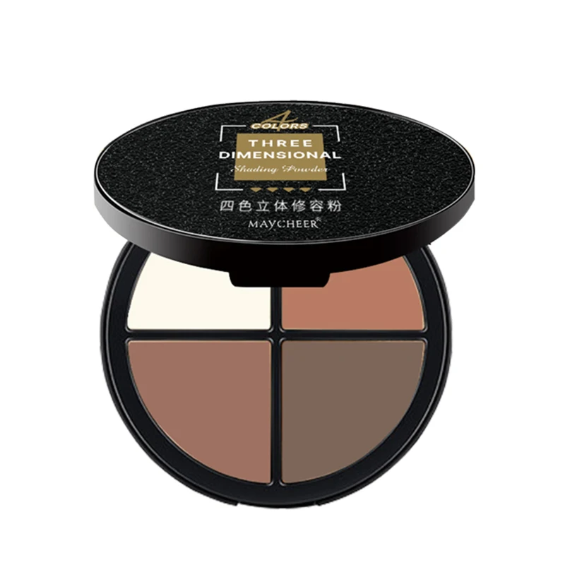 Maycheer Face 4 Colors Highlight Bronzer Contour Pressed Powder Palette  Compact Makeup Contour