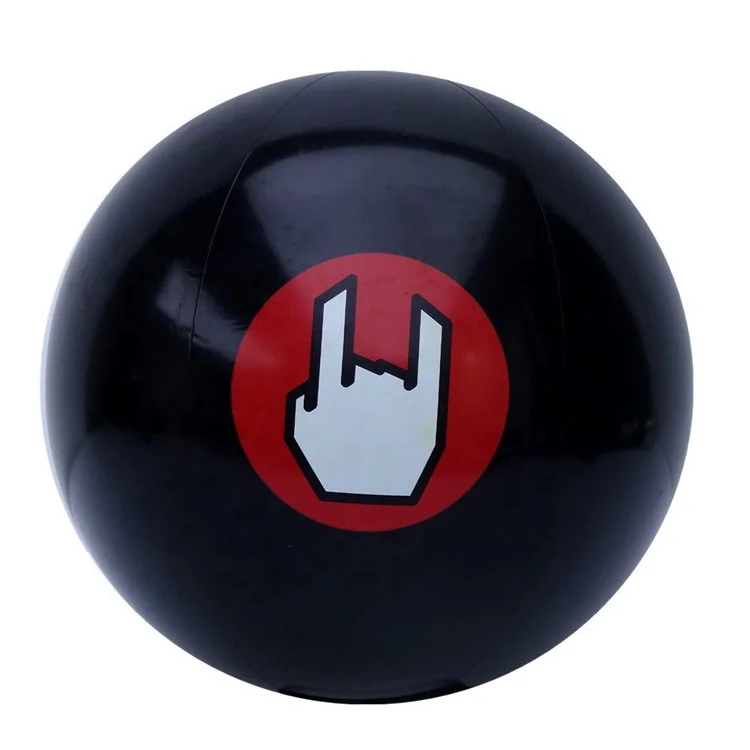 Customized printing logo small big size inflatable eco PVC black beach ball for kids