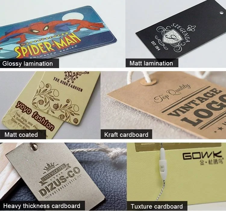 Chinese paper product factory Free design low MOQ printing logo kraft paper clothes hang tag clothing label