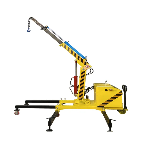 1 2 3ton Electric Battery Extended Boom Mini Telescopic Mobile Floor Crane Small Hydraulic Counter Balance Crane China
