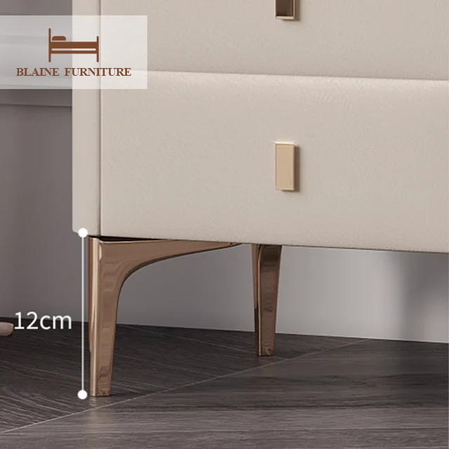 Smart Bedroom Furniture Slate Top Drawer Nightstand Modern Wireless Charger White Smart Nightstand Luxury Nightstand