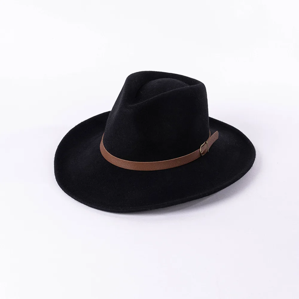 wholesale free patterns knitted newborn cowboy hat felt fedora for man or women indiana jones men wool fedora hat