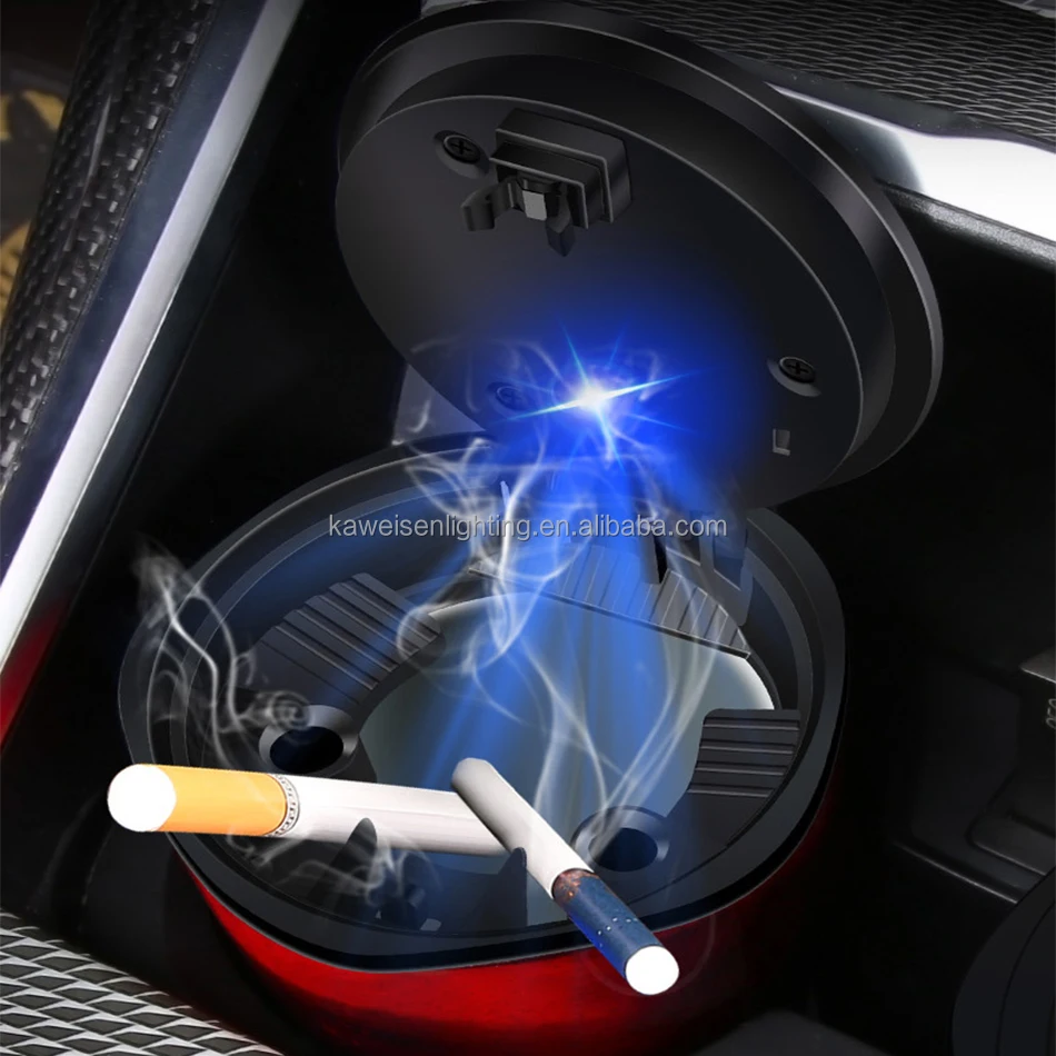 Сервис OEM круглая многофункциональная Автоматическая пепельница для курения со светодиодной подсветкой автомобиля
