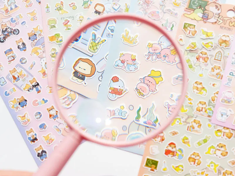 Nekoni Stickers Journal Diary Planner Decals Stickers Labrador Owl Lion Frog Animal Decals Music School Camping Theme Stickers 