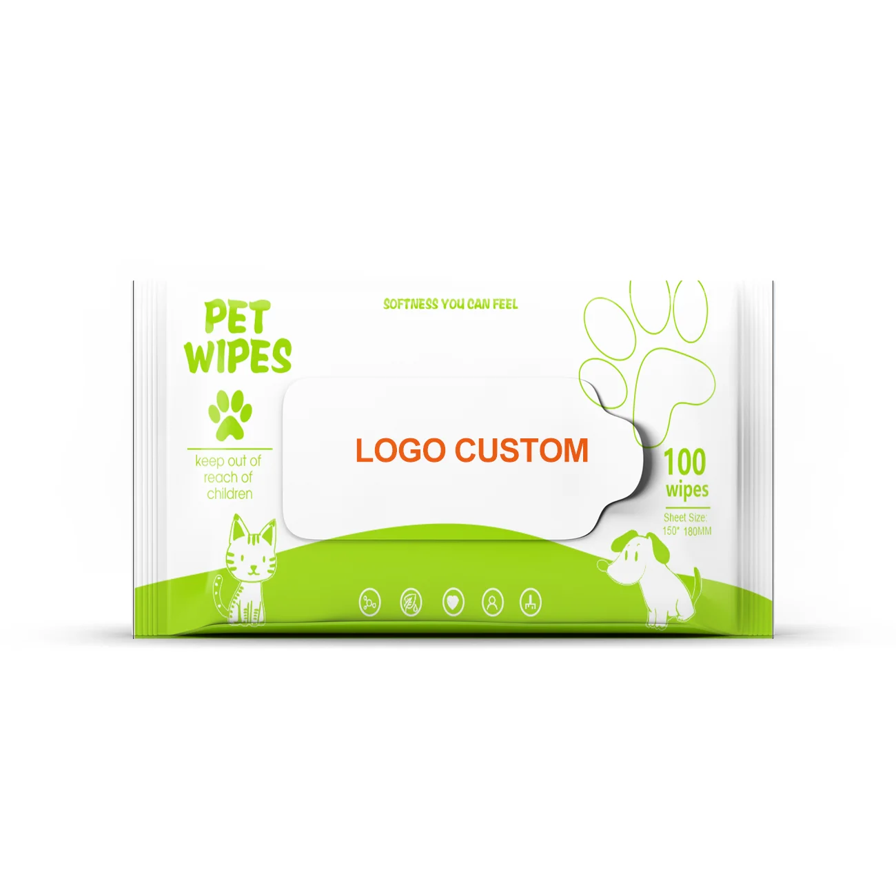Custom LOGO pet eye wipes  for dogs flushable organic biodegradable oem pet wipes