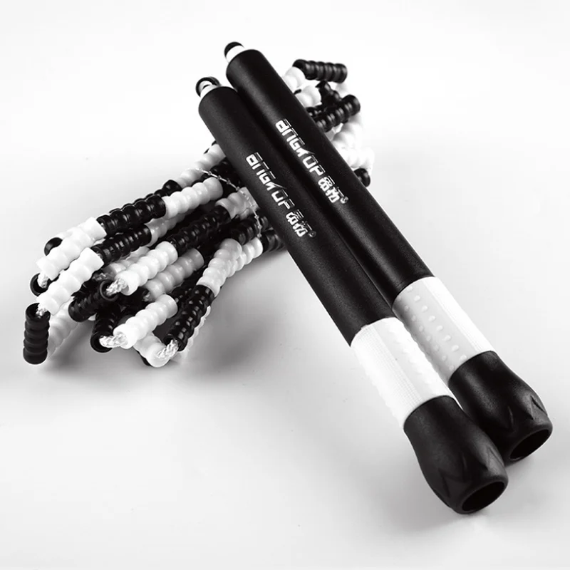 Rope skipping single adjustable Beaded plastic handle soft bamboo grain pattern jump rope