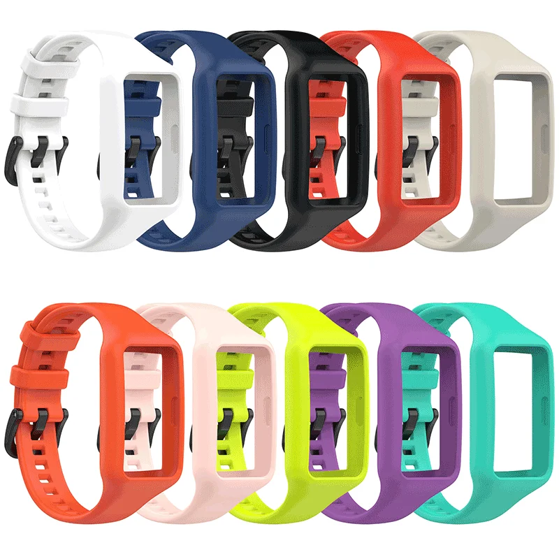 Сменный спортивный умный Браслет для Huawei Honor Band 7 6, однотонный Встроенный ремешок из ТПУ для часов Huawei Band 7/6