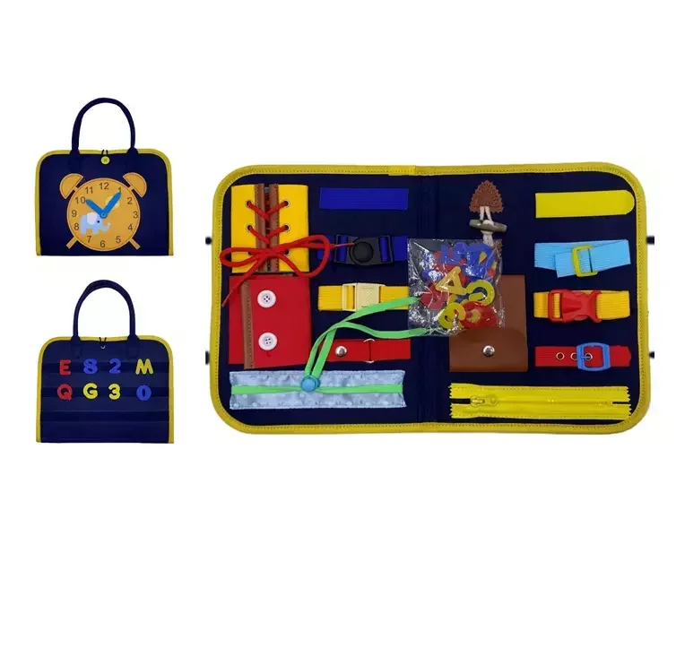 Premium Kids toys Montessori Educational toys Felt Fabric Educational Busy Board for Toddlers