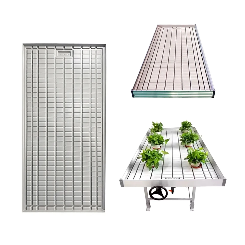 Hydroponic Seedling Tray Ebb Flow Systems Metal Rolling Bench Grow Table Rolling Bench Grow Seedbed For Sale