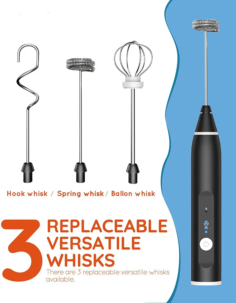 Soft handle coffee frother foamer whisk mixer stirrer egg beater mini handheld milk egg stirring tool electric milk frother