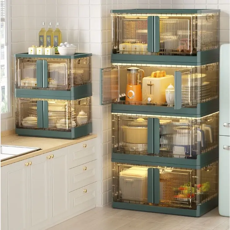Household Items 32/72 L Collapsible Plastic Storage Bins Stackable Storage Boxes For Organizing Clothes Containers